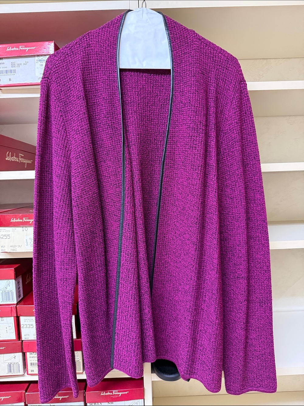 St John Women's Open Front Knit Cardigan - Magenta